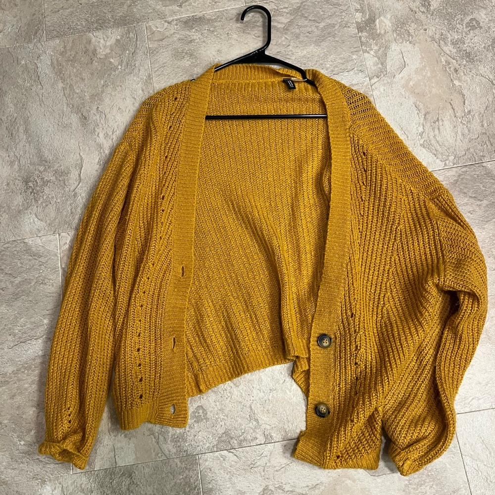 H&M Mustard Cardigan Sweater